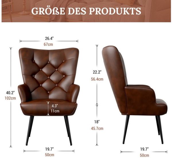 HawthyHome Polsterstuhl Eleganter Polstersessel, Schminktisch Stuhl mit Metallbeinen (1 St), Perfekt für Wohnzimmer, Schlafzimmer oder Schminktisch