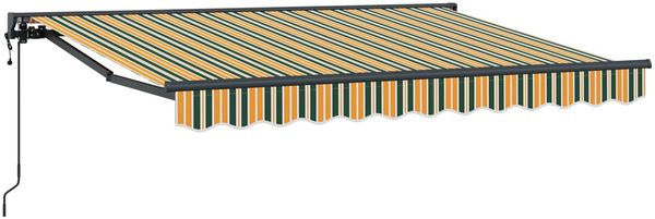vidaXL Elektrische ausziehbare Markise Grün und Gelb 2,5x2 m 3421121
