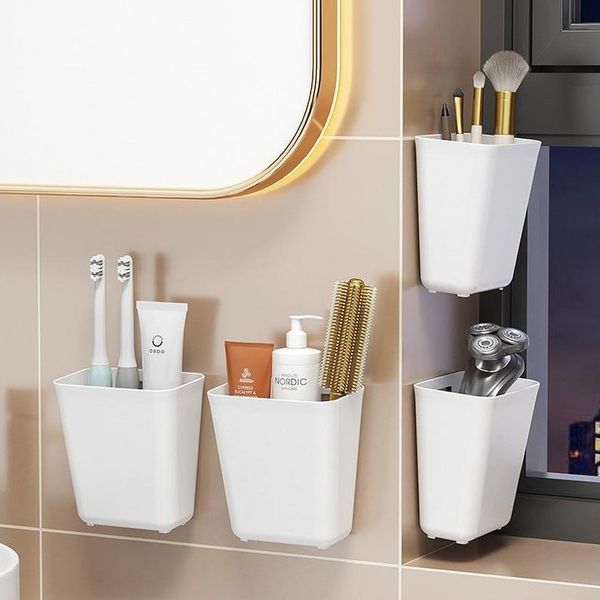 FOUORTUNATE-BEE Aufbewahrungsbox 4 Stück Küchenschranktür-Aufbewahrungsbox (Selbstklebende Wandmontierte Organizer für Schrank, Badezimmer, Kühlschrank - Kleine Gegenstände, 4 St)