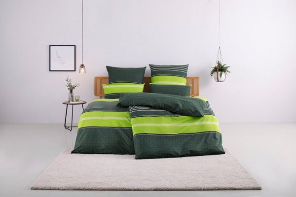 OTTO home Bettwäsche Circle, Polycotton, 2 teilig, Bettwäsche aus Baumwolle mit Streifen-Design, moderne Bettwäsche