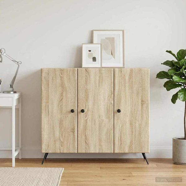 vidaXL Sideboard Sonoma-Eiche 89 x 34,5 x 80 cm Holzwerkstoff 895567