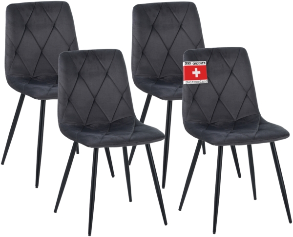 Albatros Esszimmerstuhl Dora mit Stoff Bezug stilvolles Vintage Design, belastbar mit 110Kg, Polsterstuhl - Moderner Küchenstuhl, Stuhl Esszimmer