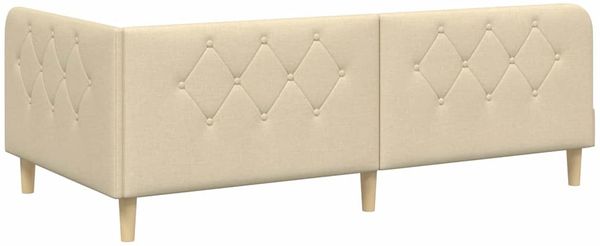 vidaXL Eckbettgestell Creme 100 x 200 cm Stoff 3394131 Bild 9