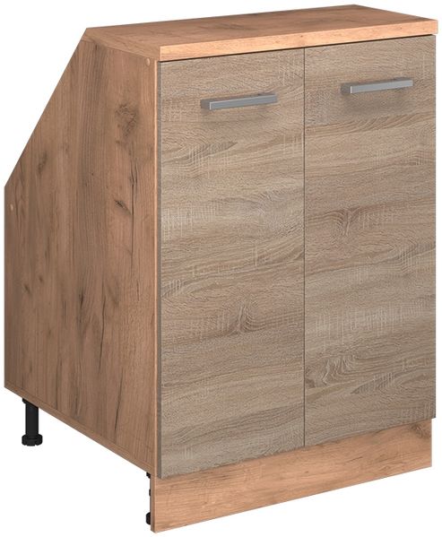 Dachschrägenschrank Rion Sonoma 60x81.6 cm mit 2 Türen, Schrankkorpus 60 cm Tiefe Vicco