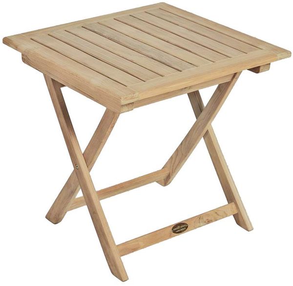 Beistelltisch LEO quadratisch - Teak Natur 50 x 50 x 50 cm | Couchtisch Sofatisch Abstelltisch