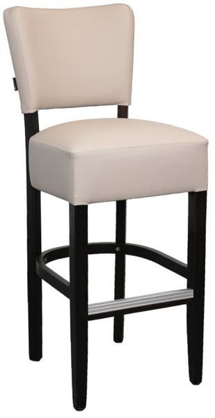 Vintage Barhocker mit Lehne Kunstleder hellbraun