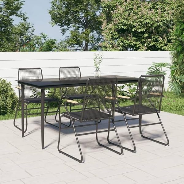 IKAYAA Outdoor-Set (Tisch und vier Stühle)