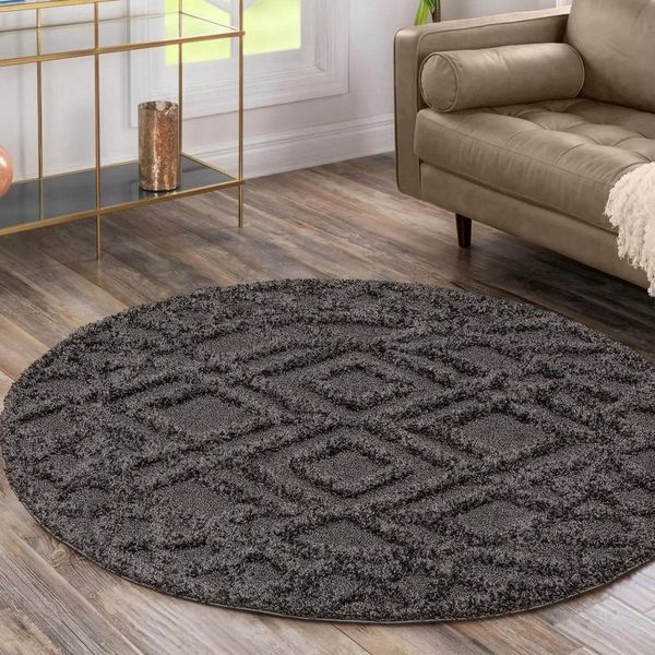 Sanat Hochflor-Teppich Luxus 3506, rund, Höhe: 30 mm, robuster Langflor, weich, Wohnzimmer, Schlafzimmer