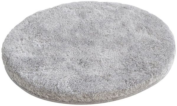 Grund Badematte Melos, Badvorleger, Badezimmer Teppich, sehr weich, Höhe 27 mm, rutschhemmend beschichtet, fußbodenheizungsgeeignet, Kunstfaser, rund, melierte Optik, sehr weicher Flor, Melange-Effekt, Made in Europe