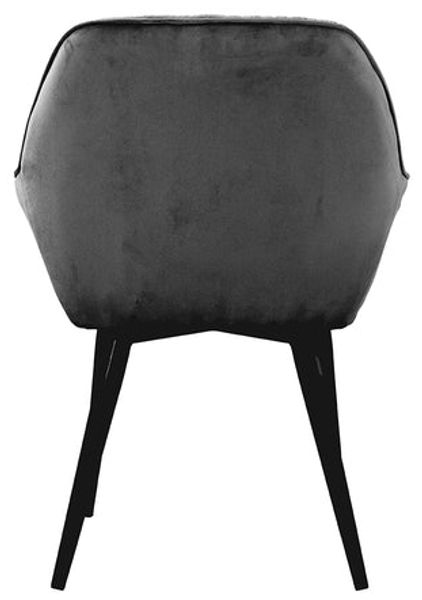 Chessy - Esszimmerstuhl mit Armlehne , gepolsterter Sitz und Rücken, komfortable Chesterfield Polsterung, Samtstuhl , Metallfuss in anthrazit matt Bild 3