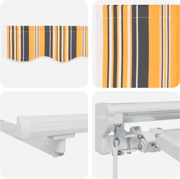 vidaXL Einziehbare Markise Bunt gestreift 400x200 cm Stoff 3329847 Bild 7