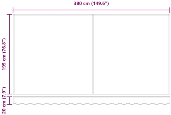 vidaXL Einziehbare Markise Bunt gestreift 400x200 cm Stoff 3329847 Bild 10