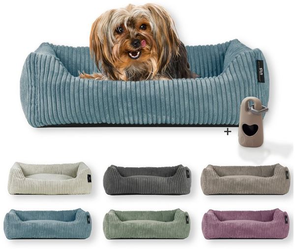 Rohrschneider Tierbett Hundebett Hundekorb Cordstoff, inkl. Gassibeutel