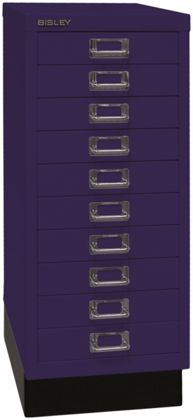 BISLEY Schubladenschrank aus Metall DIN A4 in oxfordblau Schrank mit 10 Schubladen und Sockel Werkzeugschrank, L2910S-639