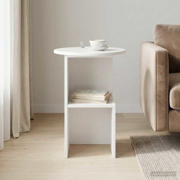 vidaXL Beistelltisch Weiß Ø 39,5 x 55 cm Holzwerkstoff 8001037