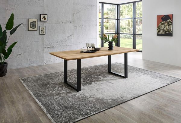 Esstisch BENNETA Eiche Massivholz schweizer Kante 200x100