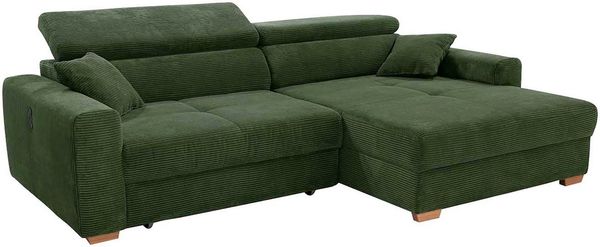 Jockenhöfer Gruppe Ecksofa Slider L-Form, B: 277 cm, mit 60 cm elektr. Sitztiefenverstellung, 140kg Belastbarkeit, USB-Anschluss, Kopfteilverstellung & Zierkissen