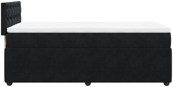 vidaXL Boxspringbett mit Matratze Schwarz 90x200 cm Samt 3287640 Bild 9