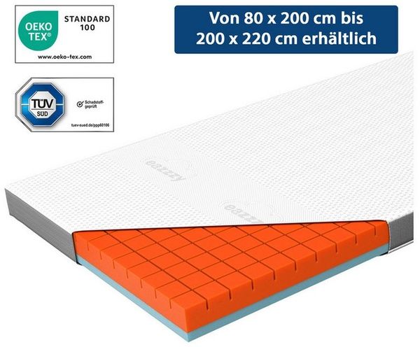 Matratzenauflage eazzzy Premium Cube Topper Matratzentopper 80 x 200 x 9 cm Genius