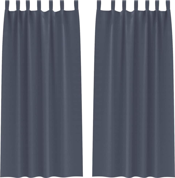 vidaXL Verdunkelungs-Vorhänge mit Ringen 2 pcs Anthrazit 225 x 140 cm 4107560