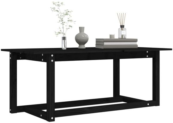 Couchtisch Schwarz 110 x 55 x 45 cm Massivholz Kiefer [822171] Bild 6