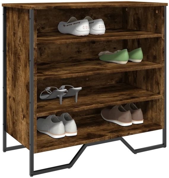 vidaXL Schuhregal Räuchereiche 80x38x78 cm Holzwerkstoff 848651