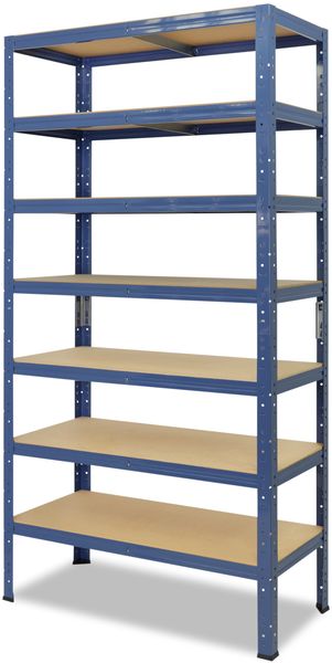shelfplaza HOME 230x23x40 cm Schwerlastregal in blau mit 7 Böden und 125 kg Traglast pro Boden Bild 6