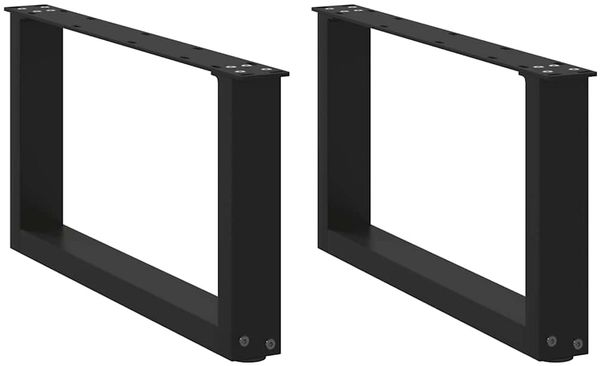 vidaXL Couchtischbeine U-Form 2 Stk. Schwarz 60x(30-31) cm Stahl 4013140