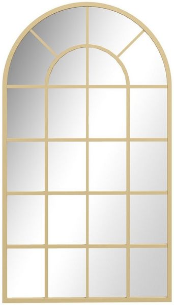 HOMCOM Wandspiegel mit Metallrahmen Hängespiegel Wohnzimmerspiegel (Flurspiegel, 1-St, Fensterspiegel), für Wohnzimmer, Esszimmer, Schlafzimmer, Gold