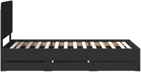 vidaXL Bettrahmen mit Schubladen Schwarz 90 x 190 cm Ingenieurs Holz 3412638 Bild 9