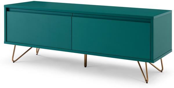 TV-Board Lowboard mit Schublade und Klappfach Matt Blau