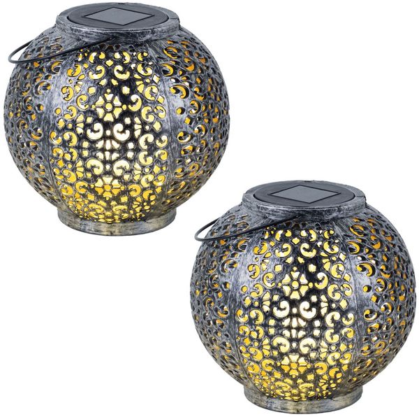 2x LED Solarleuchte, Kunststoff, Hängeleuchte, H 17 cm