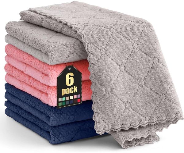 6er Pack Mikrofasertücher 30x30 cm Marine Blau