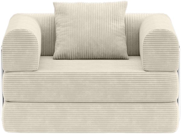 skølm 'Lofn' Modularer Sessel 1 Sitzer, 115x100 cm, Vollschaumcouch mit Metallgestell, Cord beige, Schlafsessel vakuumverpackt, kein Aufbau erforderlich Bild 11