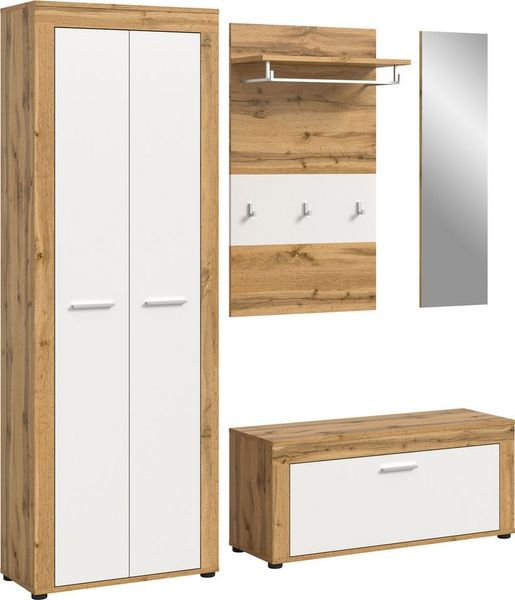Home affaire Garderoben-Set Aosta, (Set, 4-St), Aosta, Höhe 191 cm, 4-tlg. Garderobenset, Flur, Diele