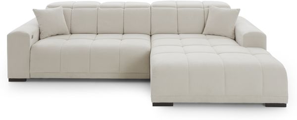 Wohnlandschaft >Puppet< Kopfteilverstellung, Sitzverstellung, creme - 301x113x195cm (BxHxT)