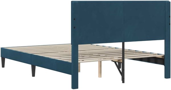 vidaXL Bettrahmen mit Kopfteil Blau 160 x 200 cm Samt 42027678 Bild 6