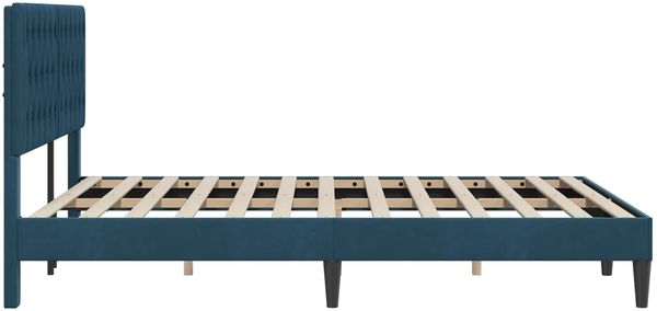 vidaXL Bettrahmen mit Kopfteil Blau 160 x 200 cm Samt 42027678 Bild 5