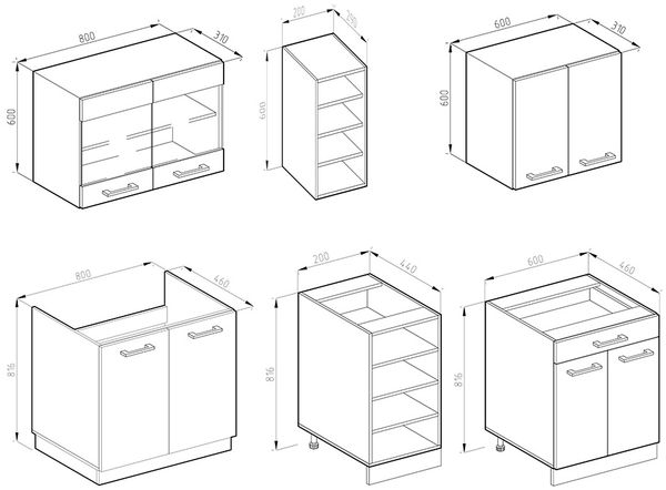 Singleküche R-Line Weiß/Anthrazit 160 cm J-Shape, AP Marmor Vicco Bild 3