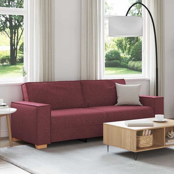 vidaXL 3-Sitzer-Sofa Weinrot 180 cm Stoff 4104993