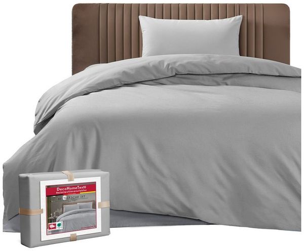 DecoHomeTextil Heimtextilmanufaktur Bettwäsche Set Bettgarnitur mit Reißverschluss Polycotton Uni