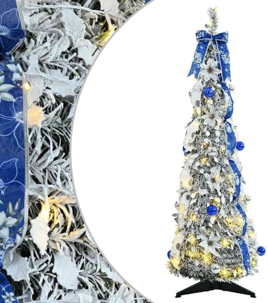 vidaXL Künstlicher Weihnachtsbaum mit 50 LEDs Weiß 120 cm PVC 42018634