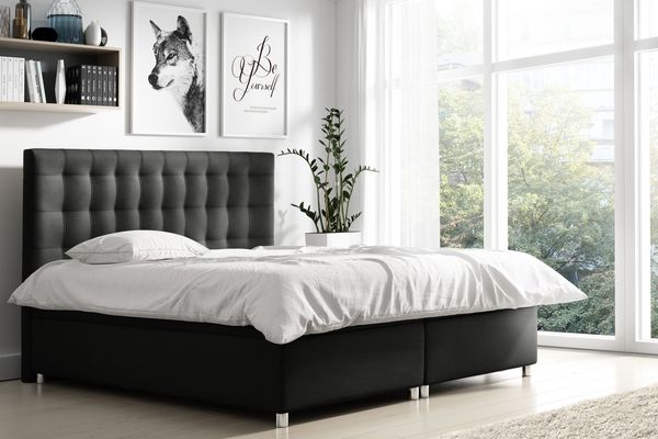 99rooms Riverside Boxspringbett Kunstleder 120x200 cm Schwarz