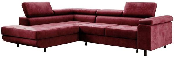 Designer Sofa Costa mit Schlaf - und Klappfunktion Bordeaux Links