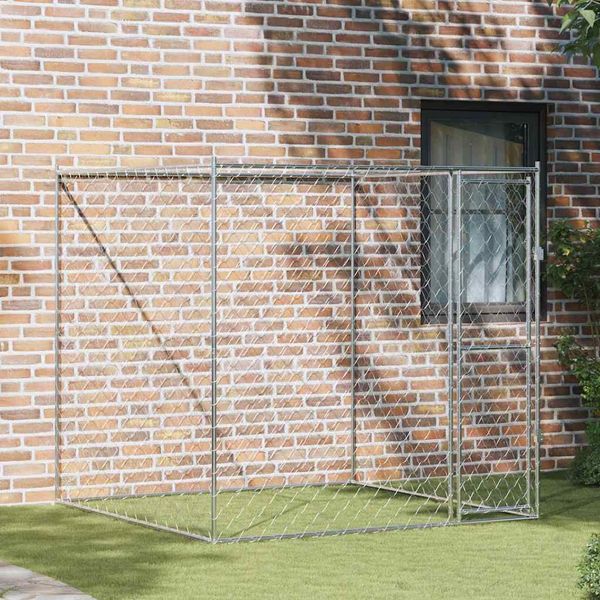 vidaXL Hundekäfig Silber 200 x 200 x 200 cm Verzinkter Stahl 42009134