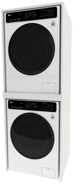 TREND WERK Waschmaschinenumbauschrank Waschturm für Waschmaschine & Trockner (in der Standardvariante (66×65×180 cm) und der Slim (66×51,2×180 cm), Waschmaschinen Überbauschrank in zwei Tiefen: 65 cm und 51,2 cm) Offenes Bad- & Hauswirtschaftsregal – f...