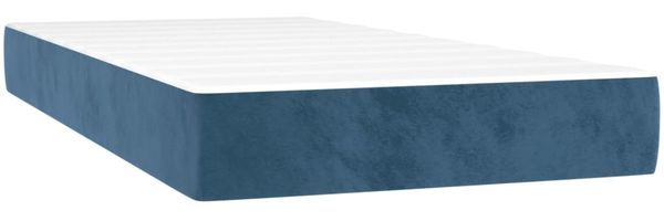 vidaXL Boxspringbett mit Matratze & LED Dunkelblau 200x200 cm Samt, Härtegrad: H2 [3134547] Bild 6