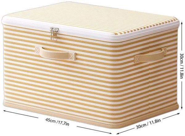 Luckice Aufbewahrungsbox 45x30x30cm Faltbare Aufbewahrungsbehälter mit Reißverschluss, (1 Stück/3 Stück,mit Deckel,3 Griffen, Aufbewahrung für Kleidung,faltbare Stoffbox mit Griffen), für Kleidung, Decken,für Schlafzimmer, Schrank
