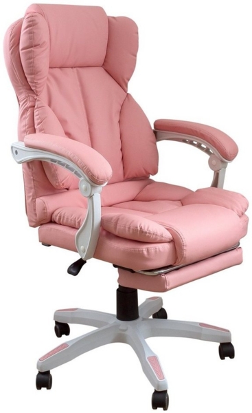 Schreibtischstuhl Bürostuhl Gamingstuhl Racing Chair Chefsessel mit Fußstütze Rosa