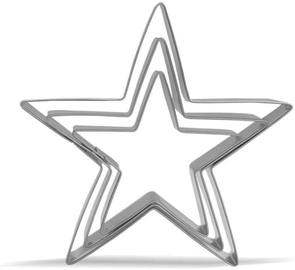 Ausstechformen Set Stern 3-teilig Edelstahl Backform Plätzchenausstecher
